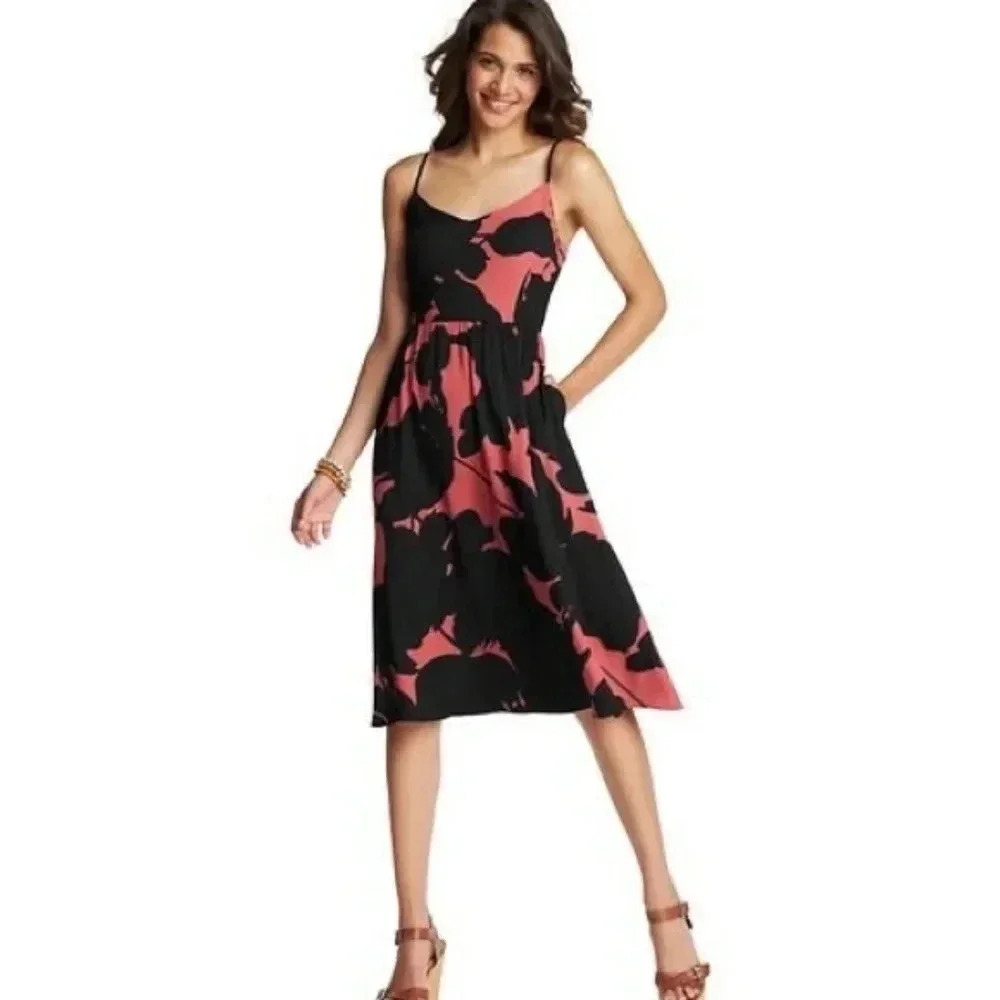 LOFT Shadow Floral Print Dress with Pockets